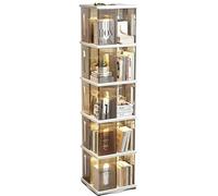Vyntyra Torre for scaffali girevole, libreria girevole, scaffale for libri, organizer for riporre oggetti, espositore, for ufficio domestico, soggiorno(A-Gray,5)