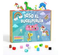 VynyQoo 10 mm Perline da Stirare, Ricarica 1050 PCS con 11 Colori, Confezioni Singole, Include 50 Modelli Creativi da Scaricare, XL per Bambini 3+