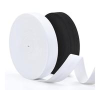 VynyQoo 2 Rotoli di Elastico per Cucito 12m, Fettuccia Elastica 20mm, Elastico per Pantaloni Bianco e Nero per Cucito, Lavori Manuali e Progetti DIY