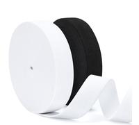 VynyQoo 2 Rotoli di Elastico per Cucito 12m, Fettuccia Elastica 25mm, Elastico per Pantaloni Bianco e Nero per Cucito, Lavori Manuali e Progetti DIY