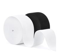 VynyQoo 2 Rotoli di Elastico per Cucito 8m, Fettuccia Elastica 50mm, Elastico per Pantaloni Bianco e Nero per Cucito, Lavori Manuali e Progetti DIY