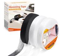 VynyQoo 3Pezzi Nastro Termoadesivo Per Tessuti Da 50 Metri, 2CM Di Larghezza, Nastro Termoadesivo Senza Cuciture, Ad Adesione Forte Per Pantaloni, Tende, Abbigliamento E Progetti Faidate