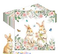 VYNZOR 20 tovaglioli a forma di coniglietto pasquale, perfetti per decorazioni primaverili alle feste di Pasqua, per intrattenere gli ospiti e per le tavole di compleanno.
