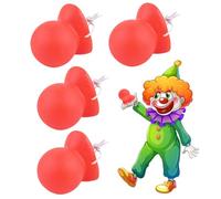 VYNZOR 4 Pezzo Naso da Pagliaccio Nasi di Pagliaccio Rosso Nasi di Pagliaccio Rosso Naso nasi Naso da Clown con Fascia Elastica circo per Halloween Natale Comico Festa di Compleanno o Feste a Tema