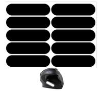 VYNZOR Kit 10 Adesivi Catarifrangenti Casco Moto, Strisce Adesive Nere Retroriflettenti adesivi casco moto per Casco Moto, Sicurezza e Visibilità di Notte, Adesivi Rifrangenti per Casco, 7X1,8 cm