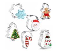 VYNZOR Stampo Biscotti Natale per Bambini, 6 Forme Divertenti in Acciaio Inossidabile, per Realizzare Biscotti Decorati, Idea Regalo per Appassionati di Cucina e Festività Natalizie