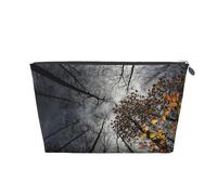Vyonne Beauty case da viaggio in pelle Sky Through The Tree - Astuccio per cosmetici resistente per trucchi e articoli da toeletta, Argento, Taglia unica