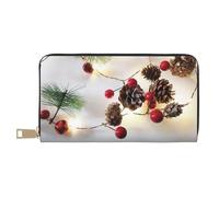 VYONNE Decorazione natalizia con luci, pochette lunga in finta pelle, elegante e alla moda, portafogli da donna moderna, grande capacità, porta carte e tasche organizer, borsa resistente per i viaggi