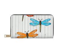 VYONNE Dragonfly Fence - Pochette lunga in finta pelle, elegante e alla moda, per donne moderne, grande capacità, porta carte e tasche organizer, borsa resistente per i viaggi di tutti i giorni,