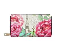 VYONNE Dragonfly French Tower - Pochette lunga in finta pelle, elegante e alla moda, da donna, con porta carte di credito e tasche organizer, borsa resistente per i viaggi di tutti i giorni, bianco,