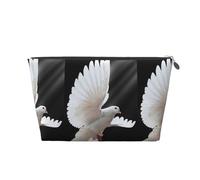 Vyonne Flying Dove - Beauty case da viaggio in pelle, resistente, per trucchi e articoli da toeletta, Argento, Taglia unica