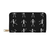 VYONNE Interessante scheletro lungo pochette in ecopelle chic elegante portafogli da donna per donne moderne grande capacità porta carte e tasche organizer borsa resistente per i viaggi di tutti i