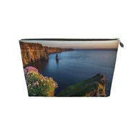 Vyonne Ireland Outdoors County Clare The Cliffs - Trousse da viaggio in pelle resistente per cosmetici e articoli da toeletta, Oro, Taglia unica