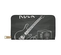 VYONNE Love Rock, pochette lunga in finta pelle, elegante e alla moda, da donna, con porta carte di credito e tasche organizer, borsa resistente per i viaggi di tutti i giorni, bianco, Taglia unica