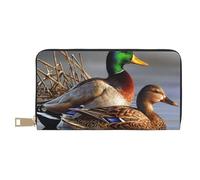 VYONNE Mallard Duck - Pochette lunga da donna in finta pelle, elegante e alla moda, con porta carte di credito e tasche organizer, resistente, borsa da viaggio quotidiana, bianco, Taglia unica