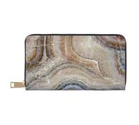 VYONNE Onyx Stone - Pochette lunga in ecopelle blu pallido, chic ed elegante, da donna, con porta carte di credito e tasche organizer, borsa resistente per i viaggi di tutti i giorni, bianco, Taglia