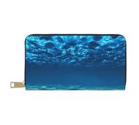 VYONNE Pochette lunga da donna in finta pelle con vista sull'oceano subacqueo, chic ed elegante, per donne moderne, grande capacità, porta carte e tasche organizer, borsa resistente per i viaggi di