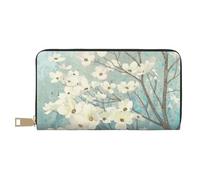 VYONNE Pochette lunga in ecopelle con fiori primaverili eleganti e alla moda portafogli da donna per donne moderne, porta carte di grande capacità e tasche organizer, borsa resistente per i viaggi di