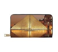 VYONNE Pochette lunga in ecopelle con museo del Louvre di Parigi, elegante e alla moda, da donna, con porta carte di credito e tasche organizer, borsa resistente per i viaggi di tutti i giorni,