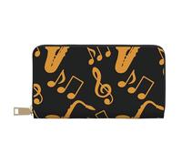 VYONNE Pochette lunga in ecopelle con note musicali, eleganti e alla moda, portafogli da donna moderne, grande capacità, porta carte e tasche organizer, borsa resistente per i viaggi di tutti i