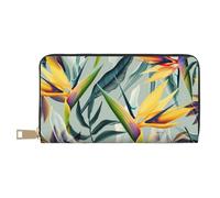VYONNE Pochette lunga in ecopelle con paesaggio tropicale, elegante e alla moda, portafogli da donna moderne, grande capacità, porta carte e tasche organizer, borsa resistente per i viaggi di tutti i