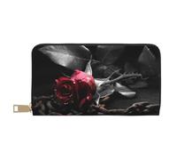 VYONNE Pochette lunga in ecopelle gotica nera chic elegante portafogli da donna per donne moderne, porta carte di grande capacità e tasche organizer borsa resistente per i viaggi di tutti i giorni,