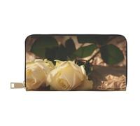 VYONNE Pochette lunga in finta pelle con rose romantiche chic ed eleganti portafogli da donna per donne moderne, porta carte di grande capacità e tasche organizer, borsa resistente per i viaggi di
