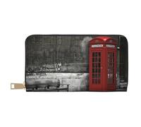VYONNE Portafogli da donna con cabina telefonica in strade di Londra, lunga pochette in finta pelle, elegante e alla moda, per donne moderne, grande capacità, porta carte e tasche organizer, borsa