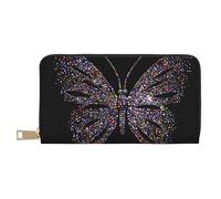 VYONNE Portafoglio lungo da donna in finta pelle con farfalla chic ed elegante per donne moderne, porta carte di grande capacità e tasche organizer, borsa resistente per i viaggi di tutti i giorni,