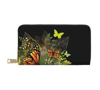 VYONNE Portafoglio lungo da donna in finta pelle con farfalla chic ed elegante per donne moderne, porta carte di grande capacità e tasche organizer, borsa resistente per i viaggi di tutti i giorni,