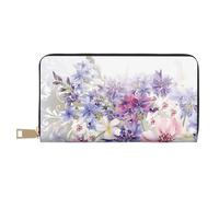 VYONNE Portafoglio lungo da donna in finta pelle con vortici floreali eleganti e alla moda per donne moderne, porta carte di grande capacità e tasche organizer, borsa resistente per i viaggi di tutti