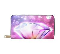 VYONNE Pretty Diamond - Pochette lunga da donna in finta pelle, elegante e alla moda, con porta carte di credito e tasche organizer, borsa resistente per i viaggi di tutti i giorni, bianco, Taglia