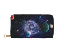 VYONNE Sun and Earth - Pochette lunga da donna in finta pelle, elegante, elegante, per donne moderne, grande capacità, porta carte e tasche organizer, borsa resistente per i viaggi di tutti i giorni,