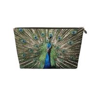 Vyonne The Peacock Leather - Trousse da viaggio per cosmetici e articoli da toeletta, Oro, Taglia unica