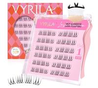 VYRILA Kit di extension per ciglia autoadesive, senza colla, ultra sottili, riutilizzabili, naturali, facili da applicare, per principianti (PG-Pure-12 mm)