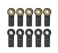 VYUHAksZ 10Pcs M4 Alluminio Asta di Collegamento Testa A Sfera estremità CW, for Traxxas for TRX-4 for Axial SCX10 for Tamiya CC01 1/10 RC Crawler Ricambi Auto(Black 10Pcs)