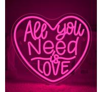 VYXIN All You Need Love Neon Shield - Targa da parete a LED Neon Sign Insegna luminosa USB Power for Bedroom Pub Home Bar Room Club Party Luci Window Decor Camera da Letto Soggiorno Library Regali