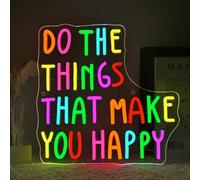 VYXIN Do the Things That Make You Happy Neon Scudo, Neon Sign LED Targa da parete luce USB Power for Bedroom Pub Home Bar Room Club Party Luci Finestra Decor Camera da Letto Soggiorno Regalo