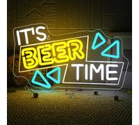VYXIN It's Beer Time Neon - Targa LED per birra, scritta in lingua tedesca "Beer Time", utilizzabile per la decorazione di luoghi come bar, buchi dell'uomo, birra, pub, feste, negozi di birra