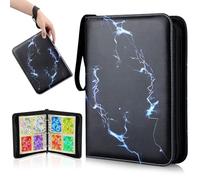 VYYTYYA Raccoglitore Carte con Cerniera Sigillata, 65 Pagine, 520 Tasche, Binder Carte con Caricamento dall'alto, Album Carte Impermeabile in PU, Doppio Lato, Compatibile con Pokémon, MTG(Semplice)