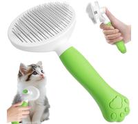 VYYTYYA Spazzola per Gatti/Cani, Delicata sulla Pelle Spazzola Gatto, Manico a Zampa Carino Spazzola Peli Gatto, Facile da Pulire Pettine Gatto per Toelettatura a Pelo Corto & Lungo (verde)