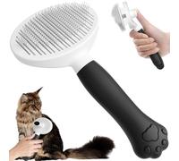 VYYTYYA Spazzola per Gatti/Cani, Delicata sulla Pelle Spazzola Gatto, Manico a Zampa Carino Spazzola Peli Gatto, Facile da Pulire Pettine Gatto per Toelettatura a Pelo Corto & Lungo (nero)