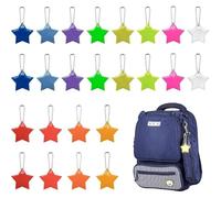 VYZUTR 24 Pezzi Ciondolo Riflettente Portachiavi Riflettenti Stella Pendente Riflettente per Adulti Bambini Notte Camminata Corsa 12 Colori