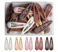 VYZUTR 30 Pezzi Mollette Capelli Bambina, 3 cm Fermagli per Capelli a Scatto per Ragazze con Scatola di Immagazzinaggio, Morandi Opaco Fermagli Capelli per Donna Bambina