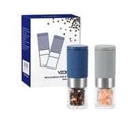 Vzaahu Mini Macina Sale e Pepe 2 Set con Nucleo di Ceramica Cannella,Ruvidità Regolabile,Colore Grigio e Blu,per Casa viaggiare