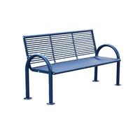 Vzhrvd Panchine Da Esterno, Panca con Struttura In Metallo, Piccola Panca Da Giardino con Design A Doghe Orizzontali, Ideale per Cortili, Parchi, Patii, Prati E Così Via.(Blue)