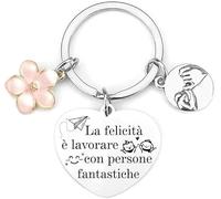 VZIUYTRE Portachiavi idee regalo collega Portachiave regalo collega donna uomo colleghe amicizia Porta chiavi regalo per colleghi che va via grazie pensione regali per colleghe amica maestra (5)