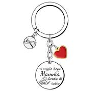 VZIUYTRE Regali di Mamma Portachiavi, Festa della Mamma Ciondolo Con Incisione Ti Voglio Bene Mamma Regali Portachiavi, Mamma Regalo Compleanno Mamma Regalo Anniversario Natale Regalo