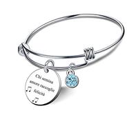 VZIUYTRE VZIUYTREBracciale da Donna con Ciondolo In Acciaio,Chi Semina Amore Raccoglie Felicita Misura regolabile Incisione Argento Braccialetto