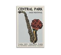 VZRSQZK Central Park Jazz Festival Poster decorativo su tela, poster da parete e stampa artistica moderna per la camera da letto della famiglia (60 x 90 cm)